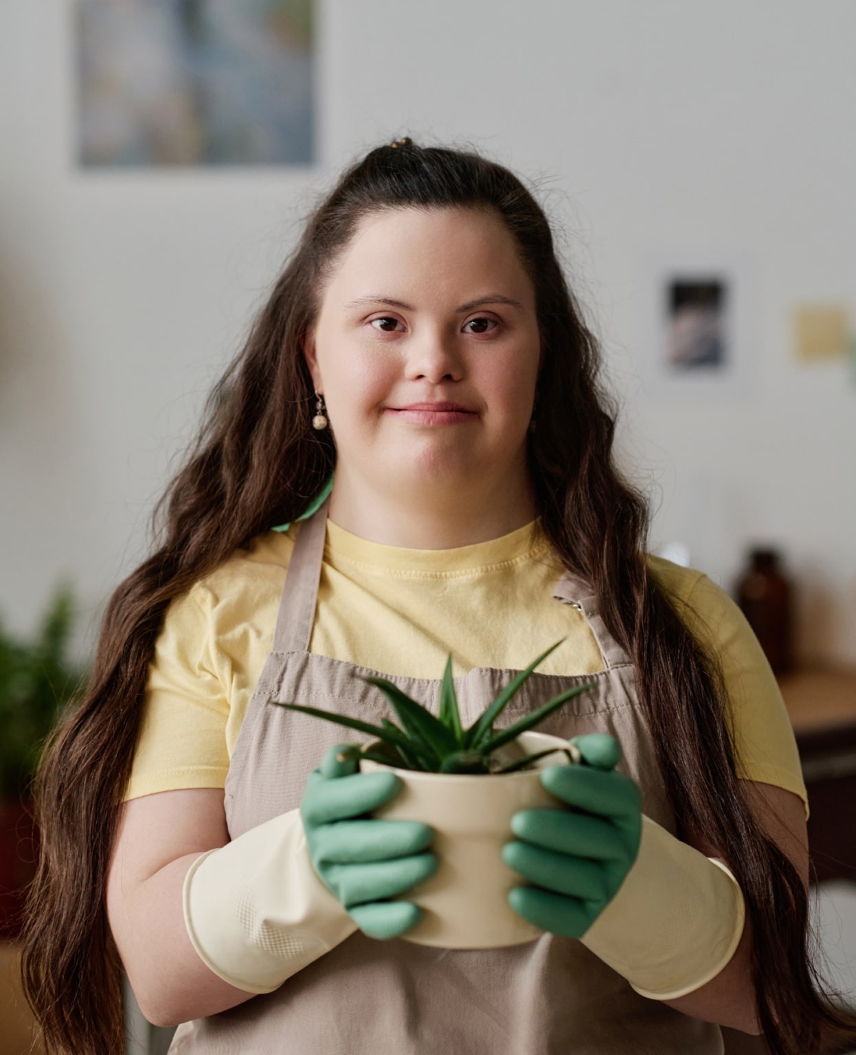 Support worker in training session